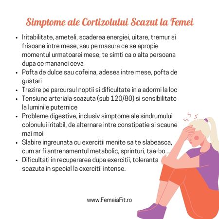 Simptome ale cortizolului scazut